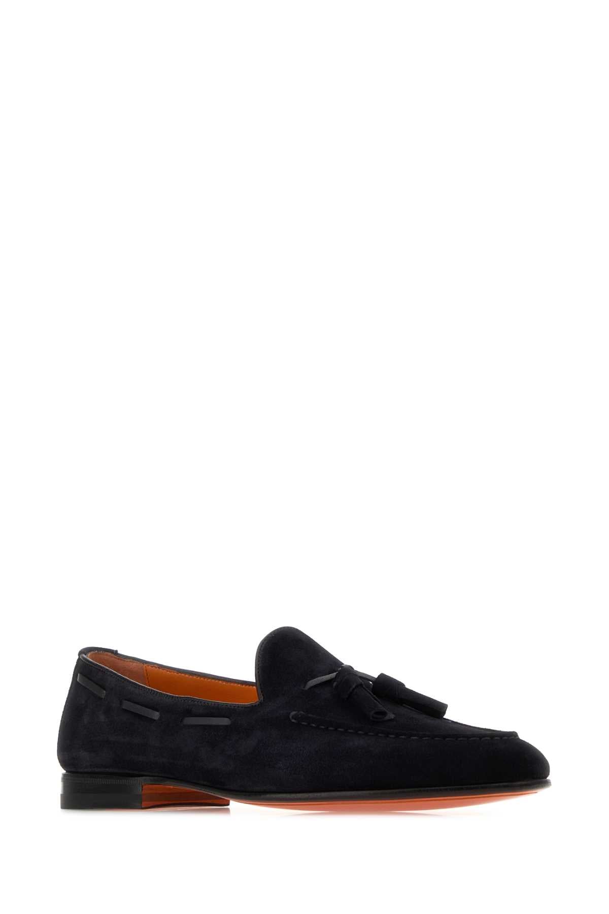 Midnight Blue Suede Loafers Mocassini