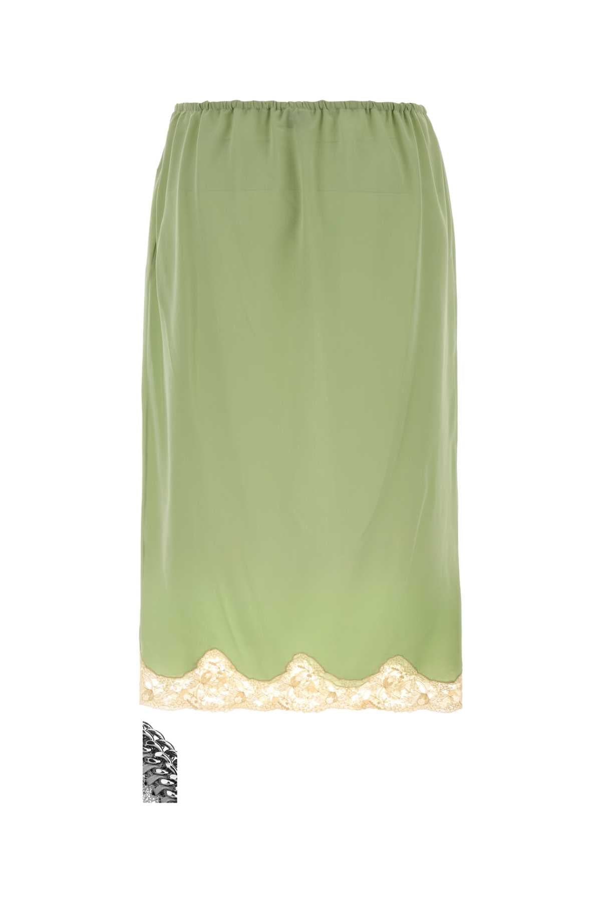 Pastel Green Crepe Skirt Vertaquarelle Exterior: Silk Gonne