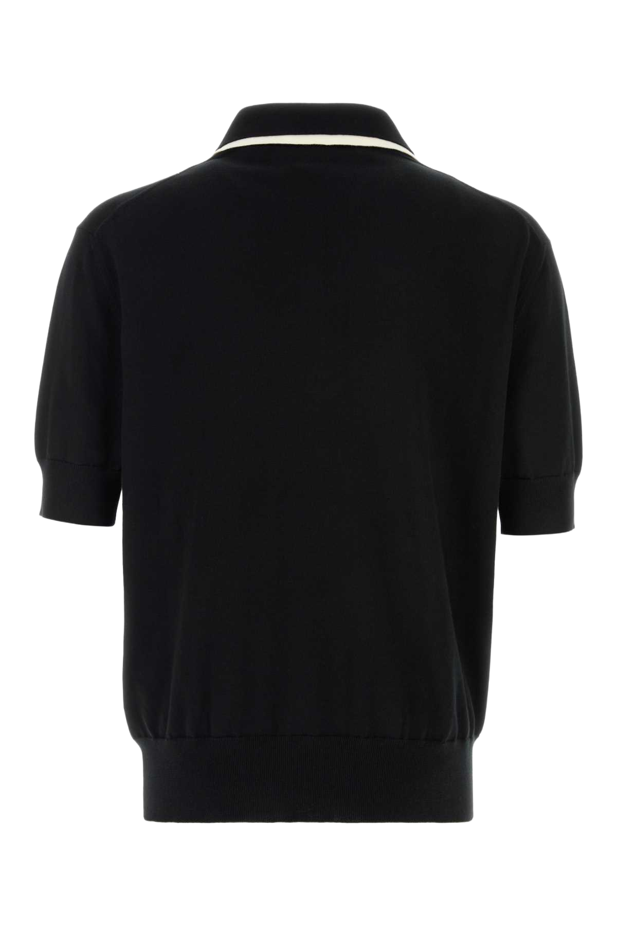 Black Cotton Polo Shirt Cotone