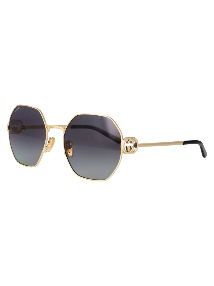 Gg2046s 001 Gold-gold-grey Metal Sunglasses