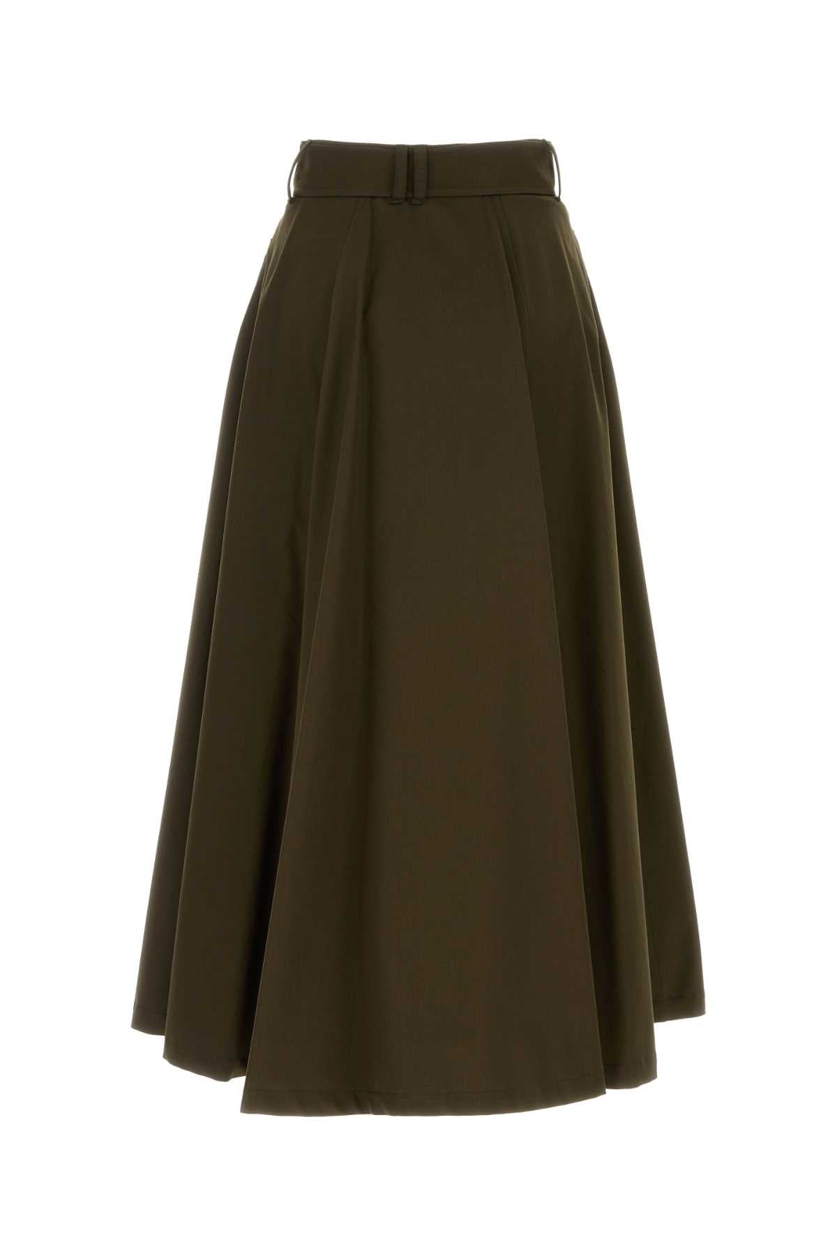 Olive Green Cotton Skirt Juniper Gonne