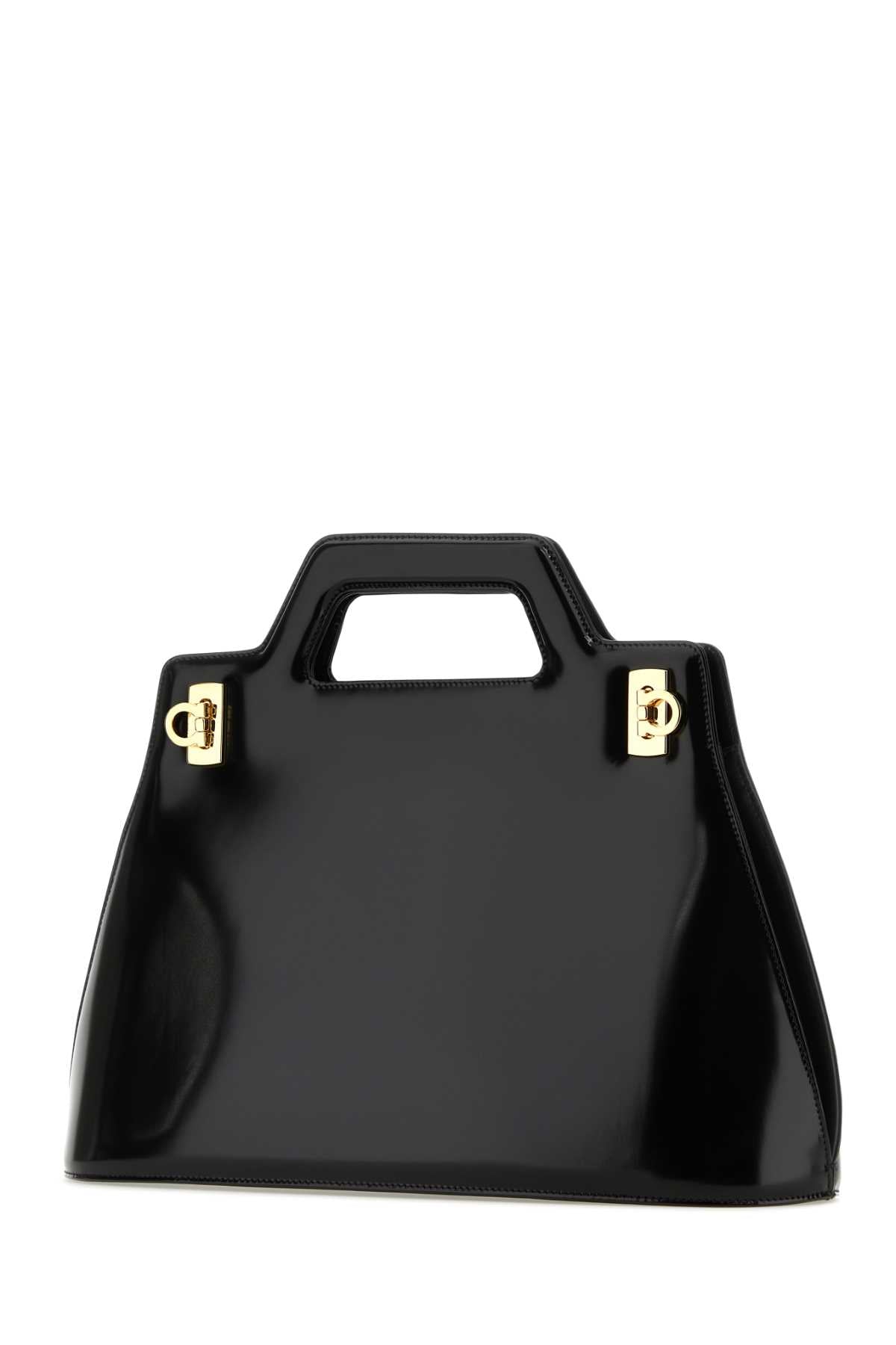 Black Leather Wanda M Handbag Nero Borse A Mano