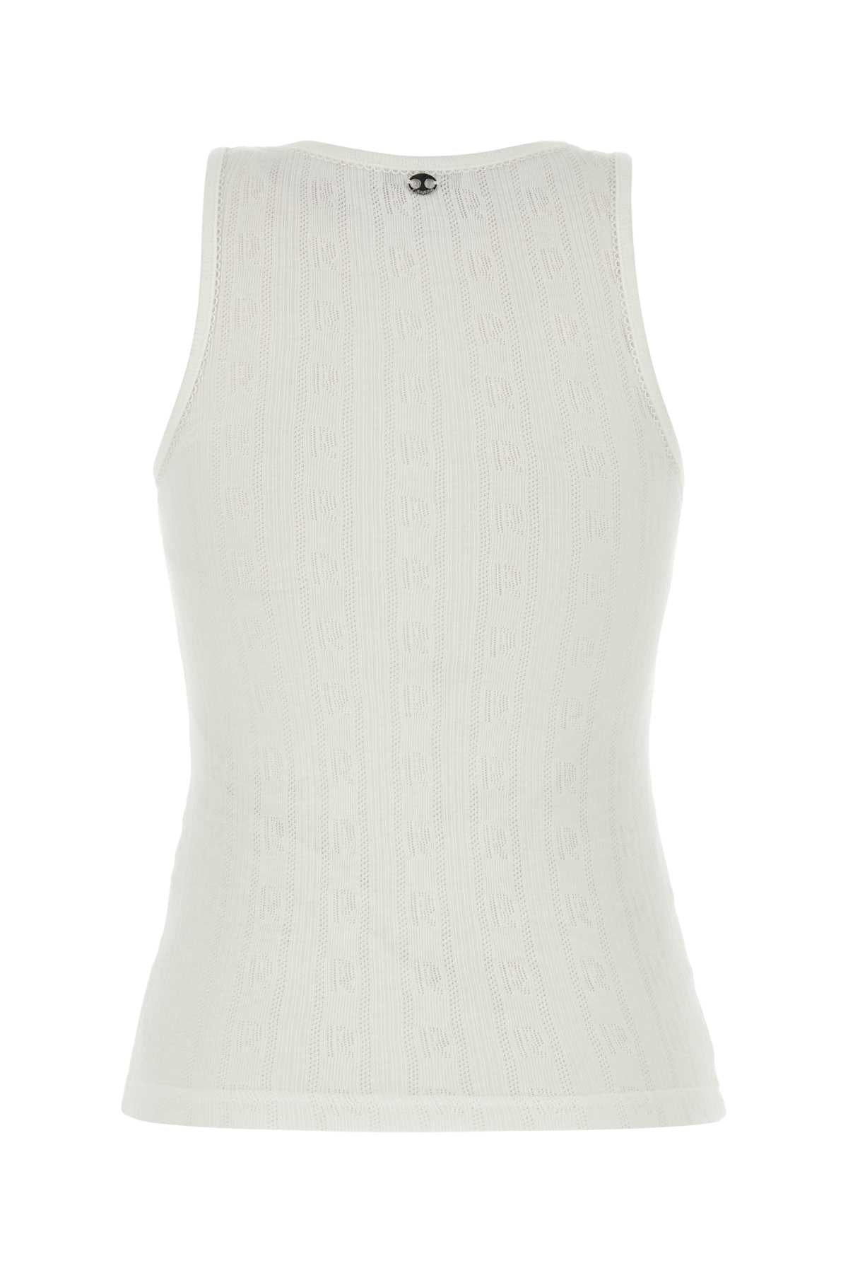 White Cotton Tank Top Exterior: Maglie