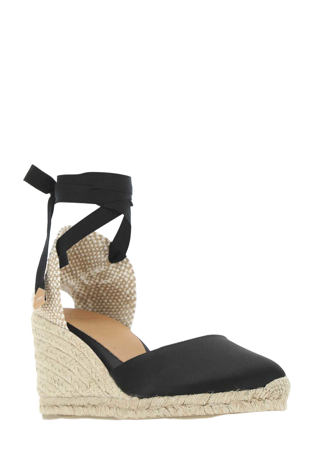 Black Canvas Carina Wedges Negro Espadrillas