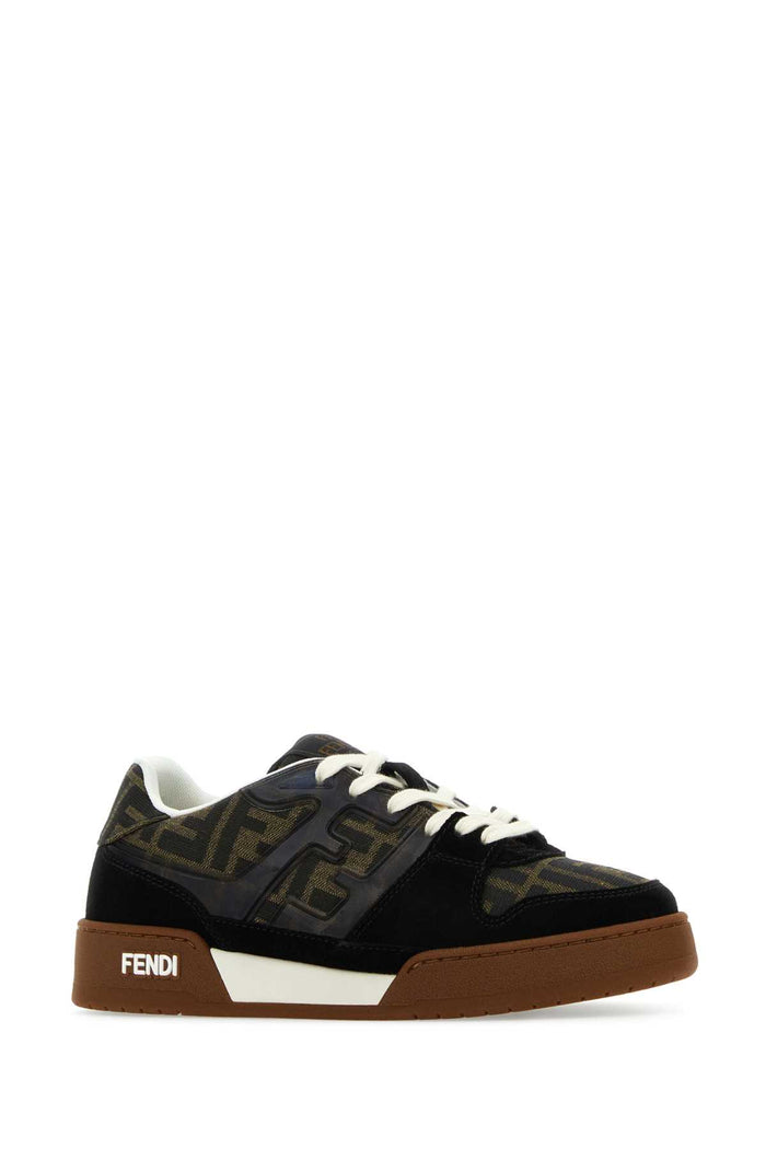 Multicolor Leather, Rubber And Fabric Fendi Match Sneakers Nerotabnerbianc Vit+co