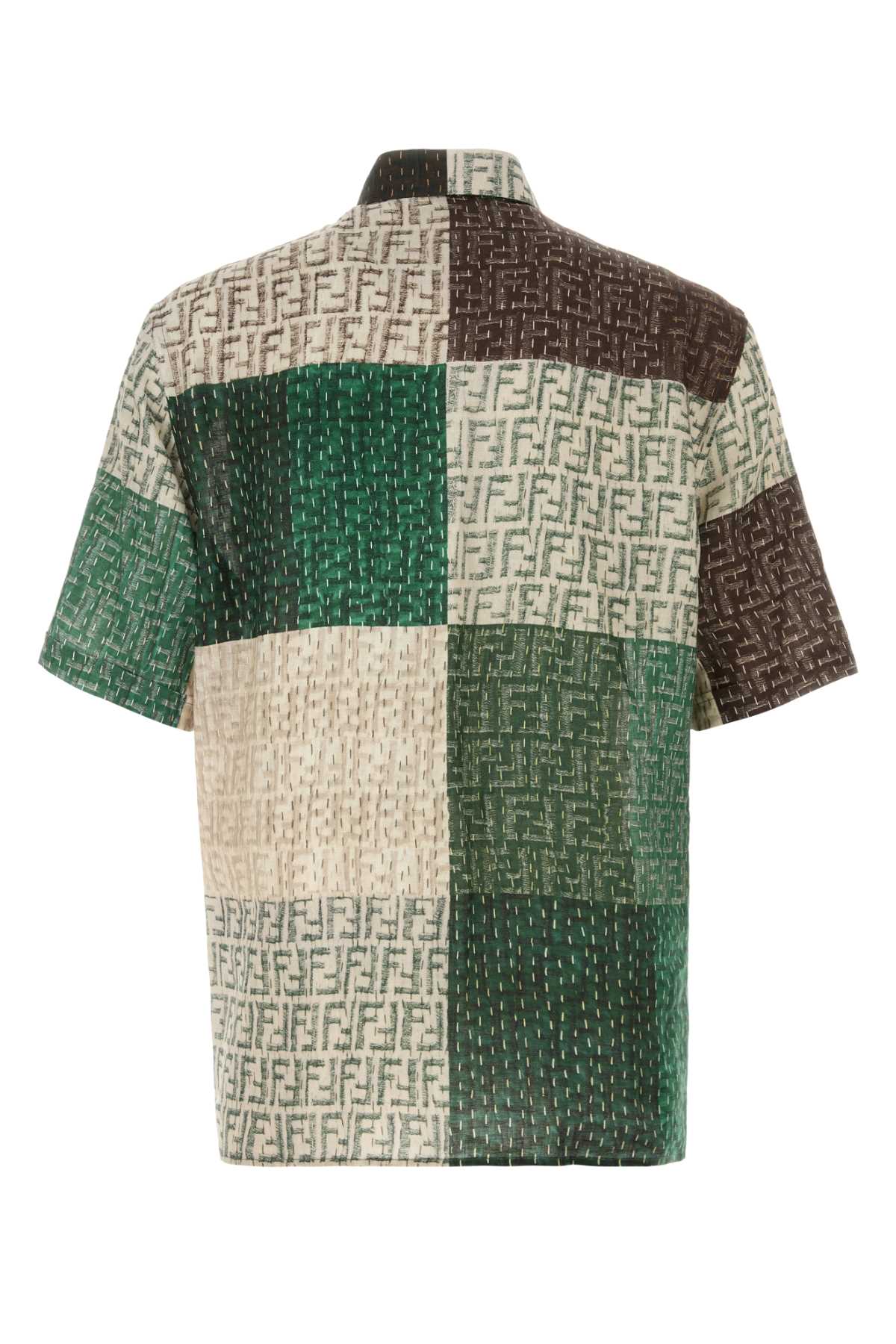 Multicolor Linen Shirt Pecan+jungle Exterior: Camicie