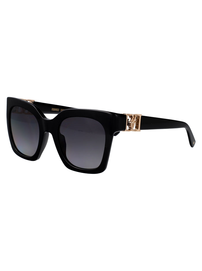 D2 0207-S Black Acetate Sunglasses