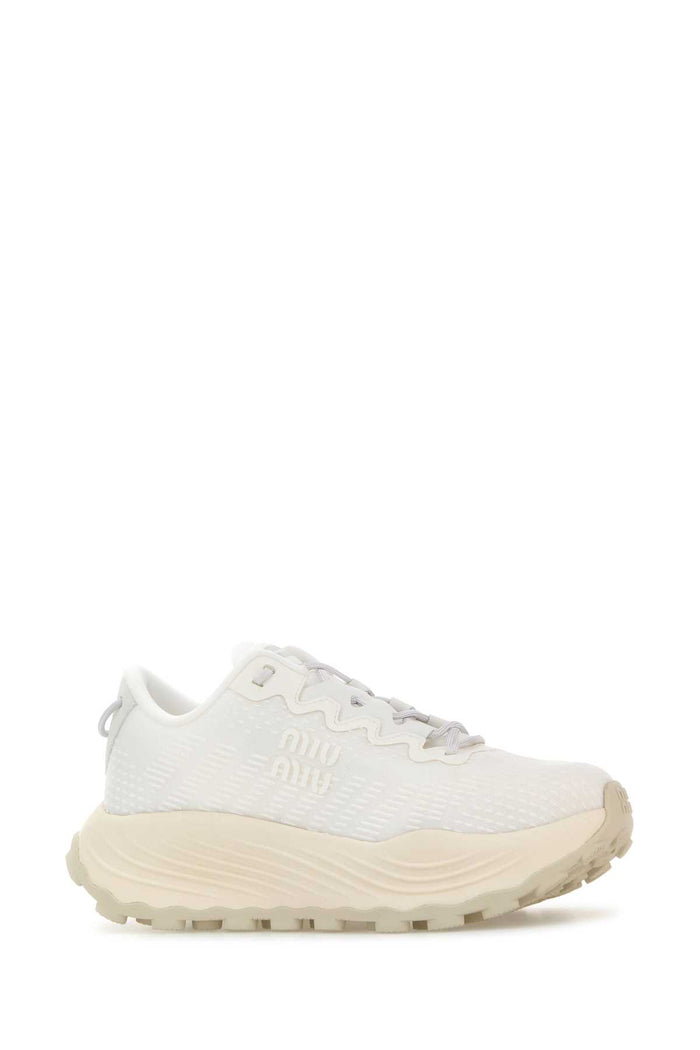 White Fabric Sneakers Bianco