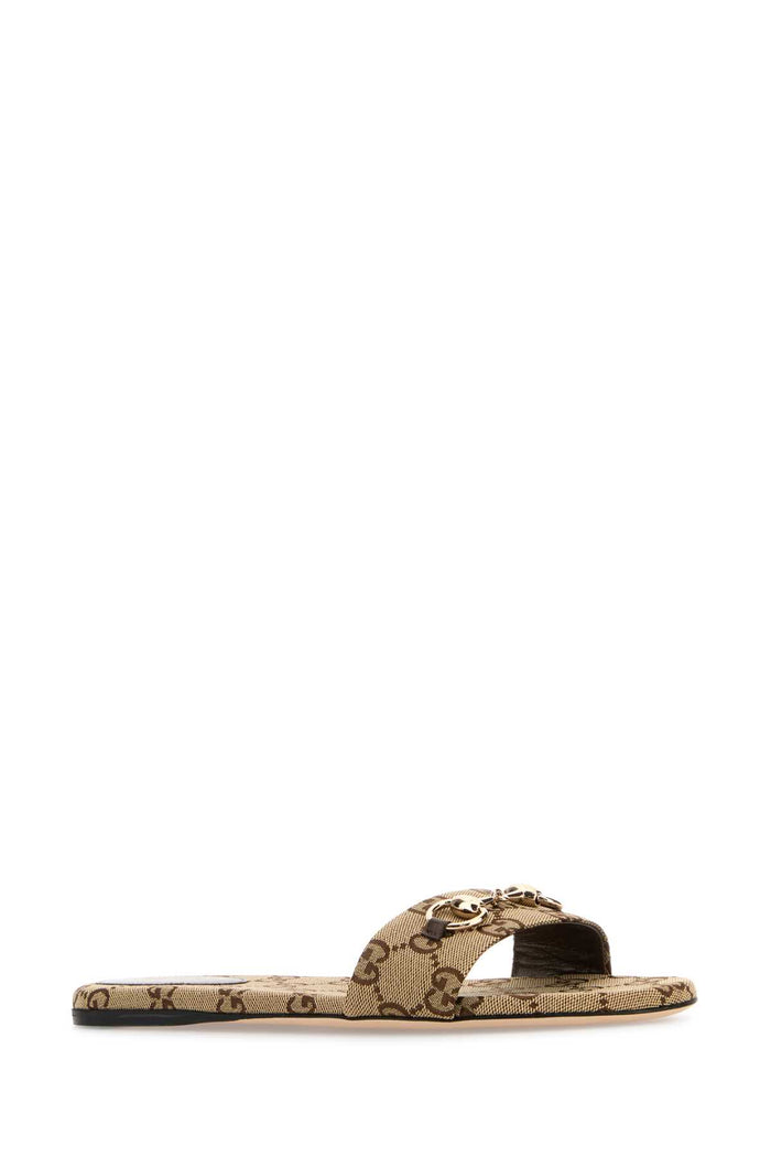 Gg Fabric Slippers Monogram T Cotton Polyester