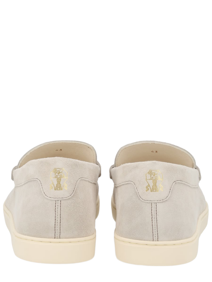 Suede Loafer Grey Leather Loafers