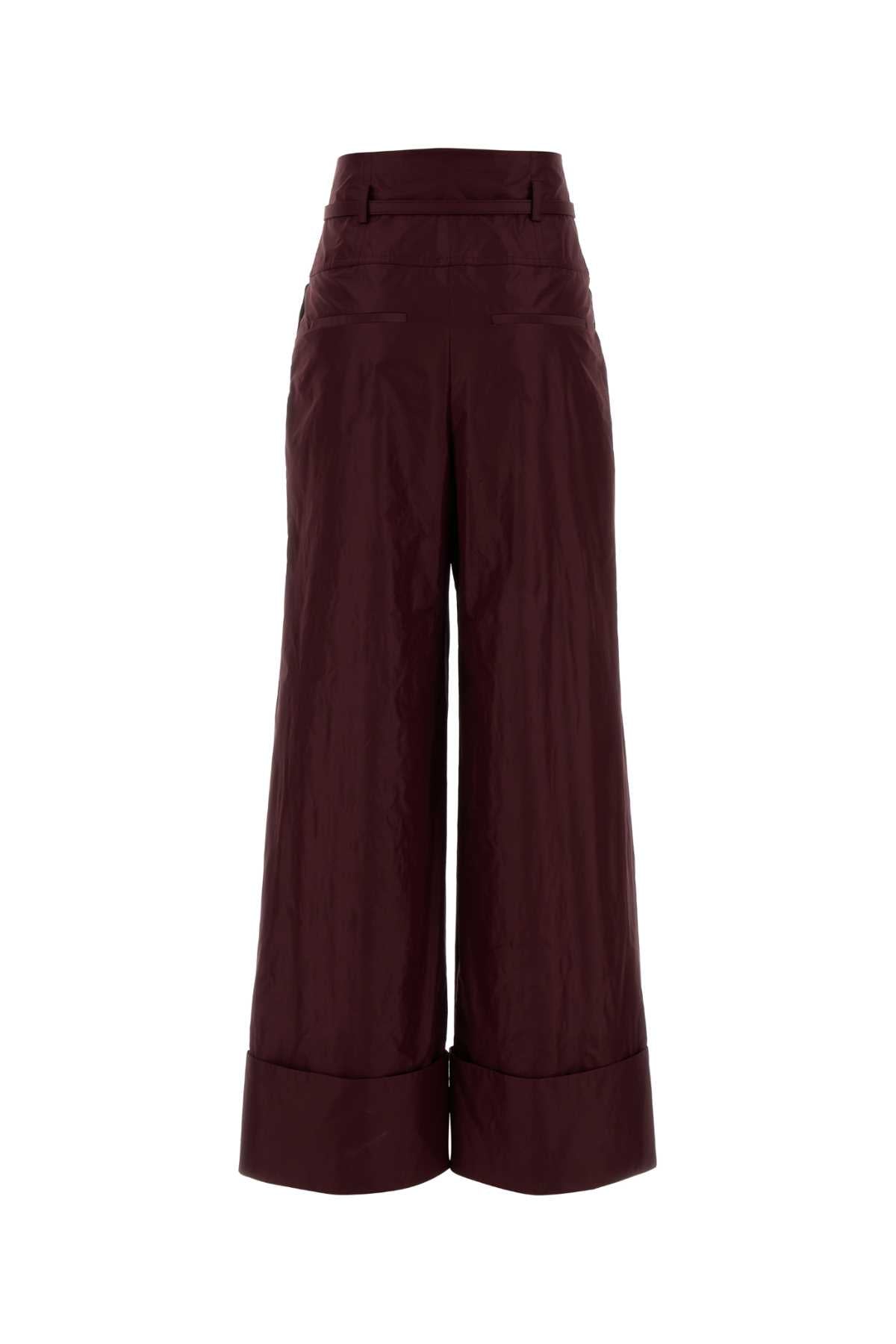 Burgundy Taffeta Pant Plum-26 Exterior: Silk Pantaloni