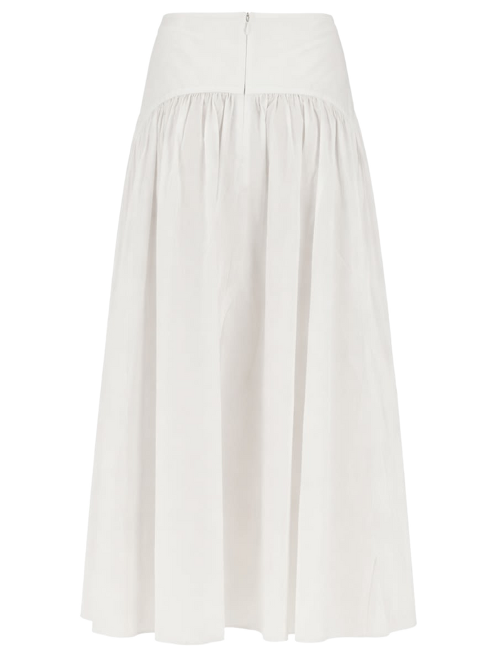 Gonna Procida White Cotton Elastane Skirt
