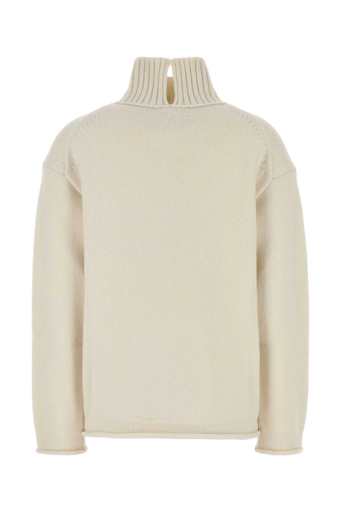 White Cashmere Sweater Chalk Exterior: Maglieria