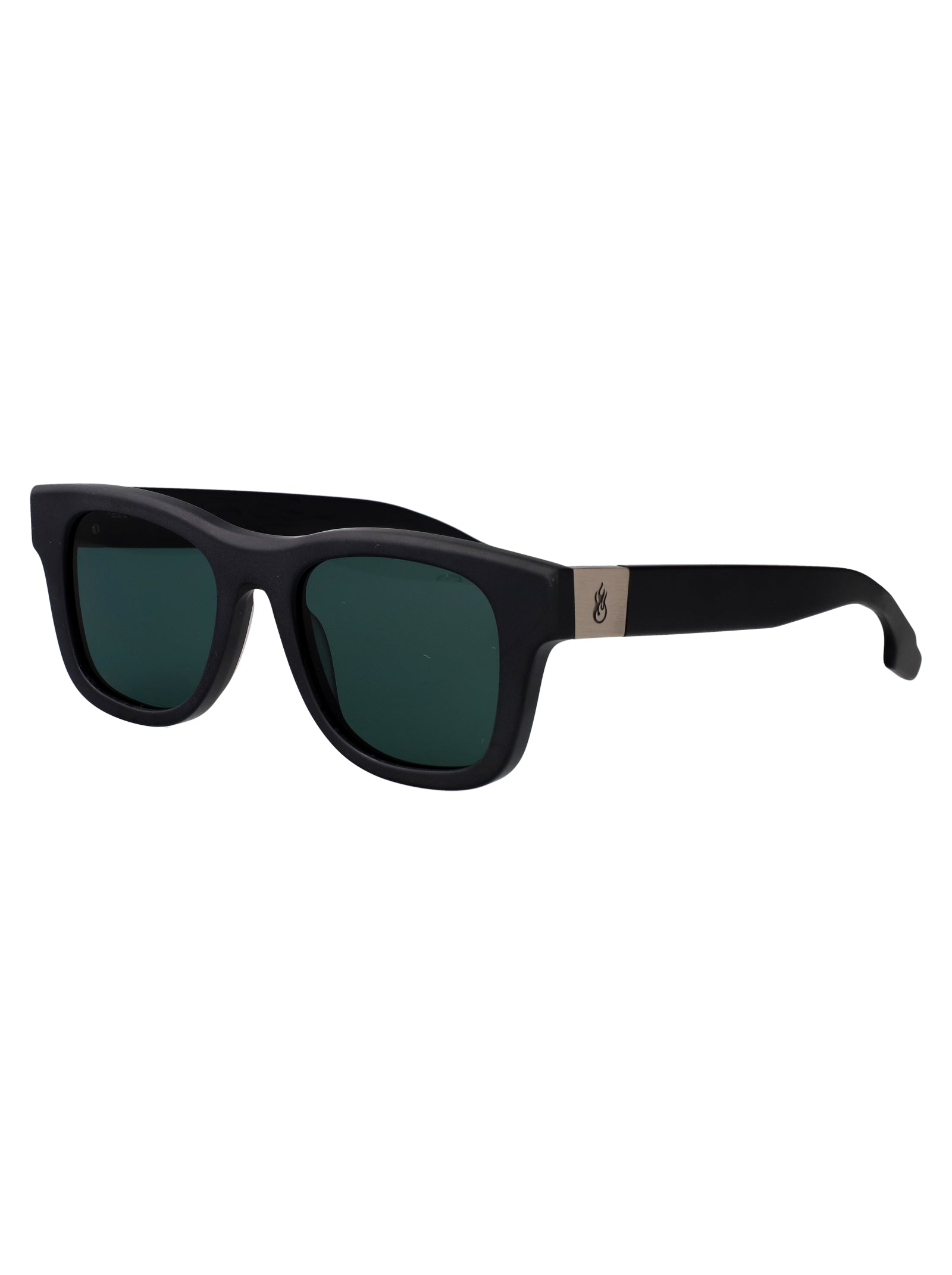 Vs0004sun 003 003-mbk/g15 Matte Black Green Acetate Sunglasses