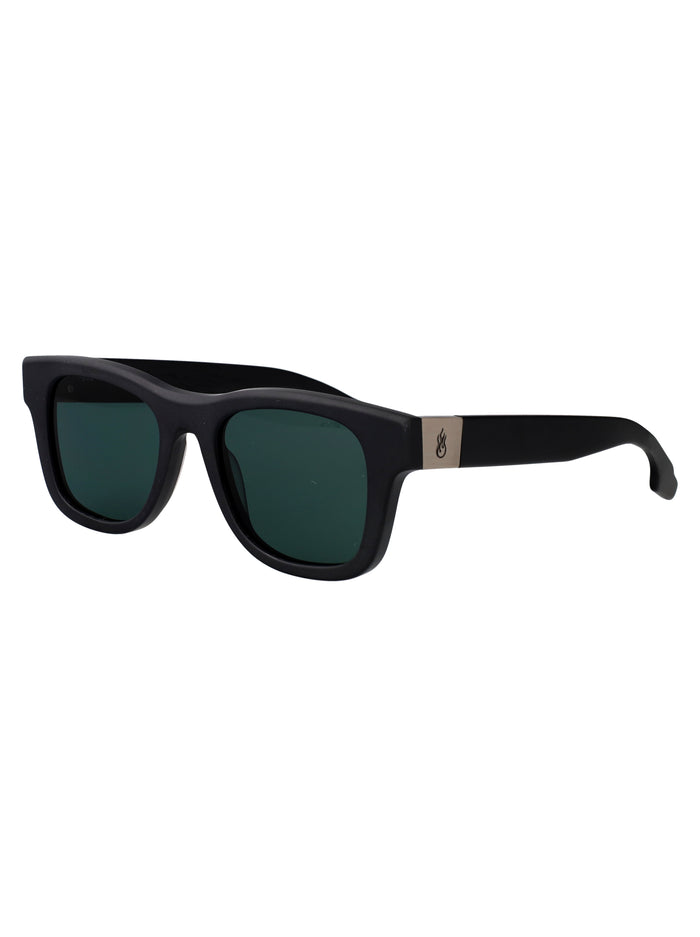 Vs0004sun 003 003-mbk/g15 Matte Black Green Acetate Sunglasses