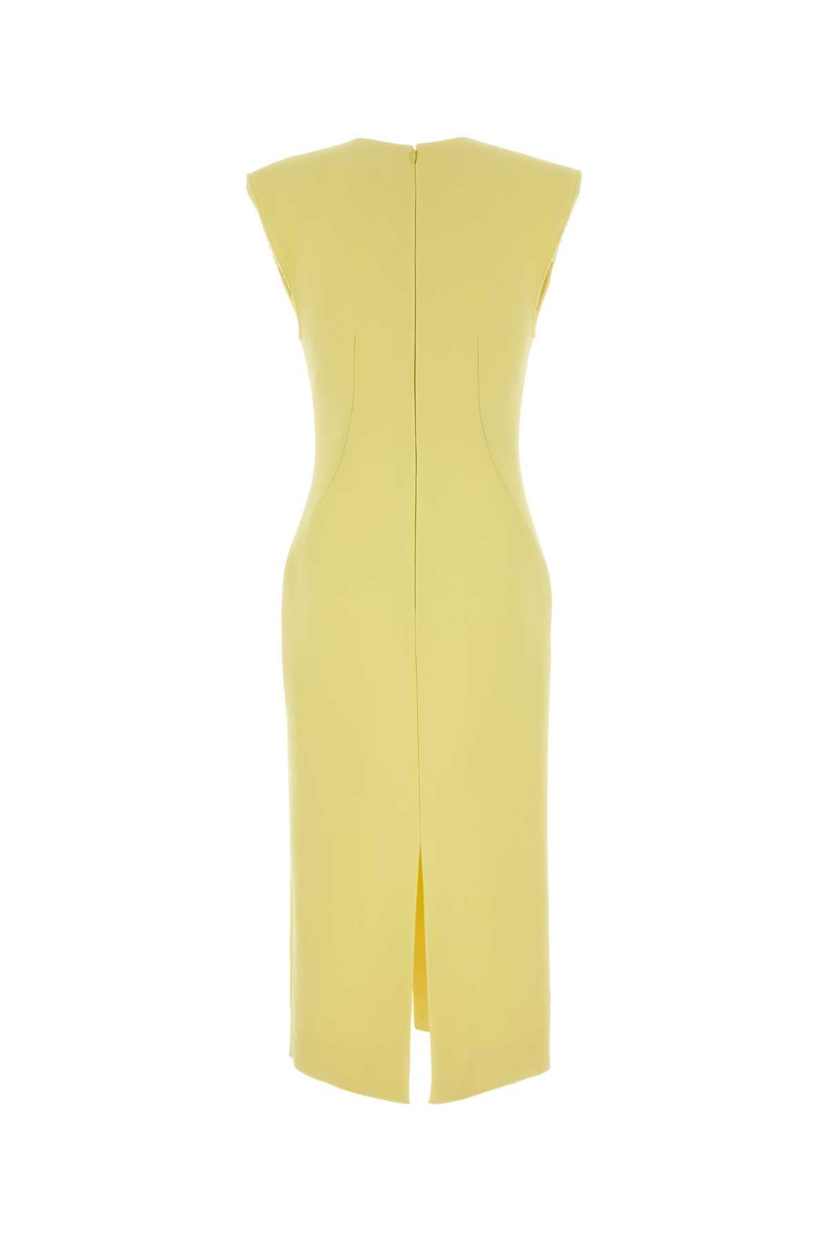 Yellow Stretch Crepe Dress Acidyellow Abiti