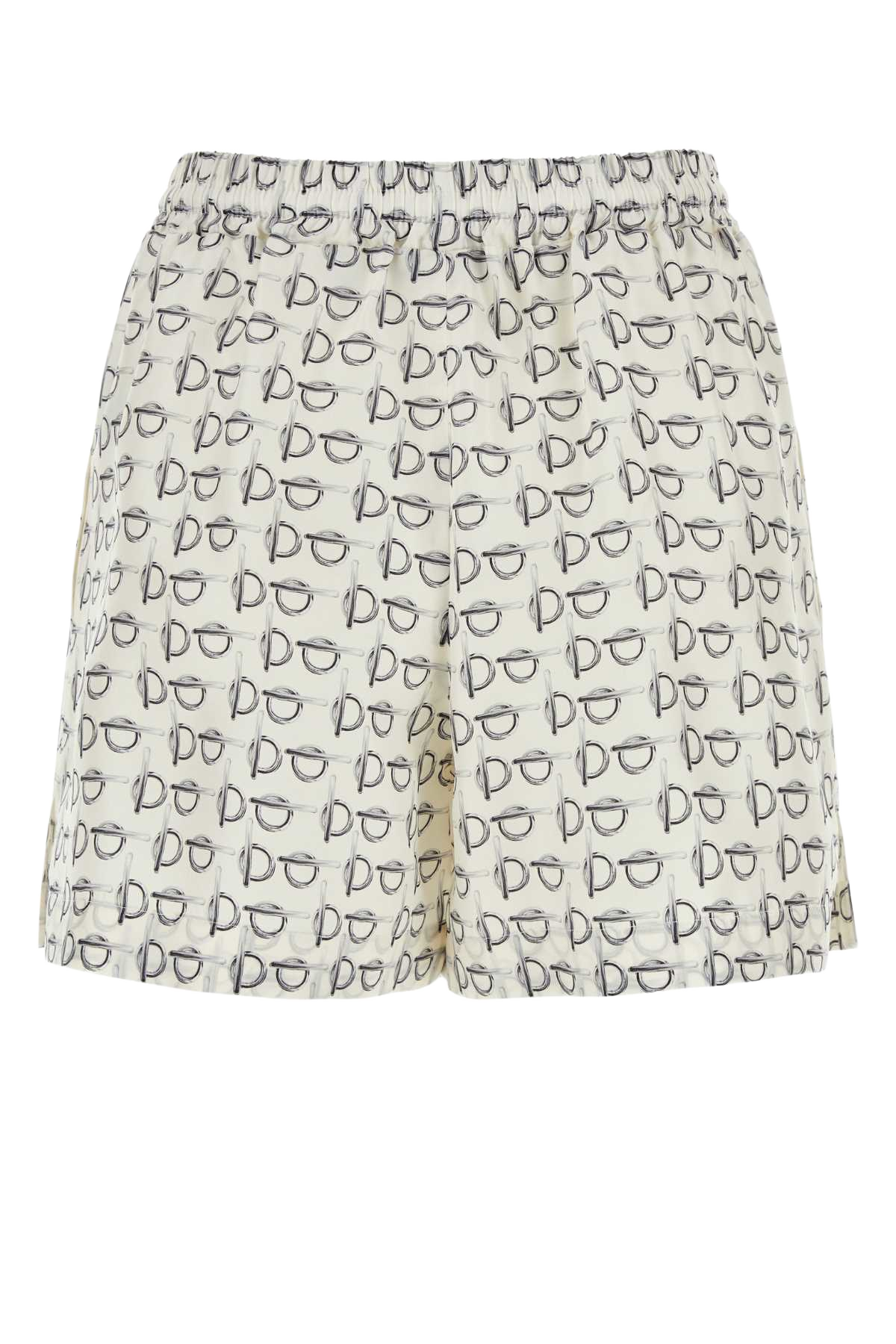 Printed Silk Shorts Silverwhite Exterior