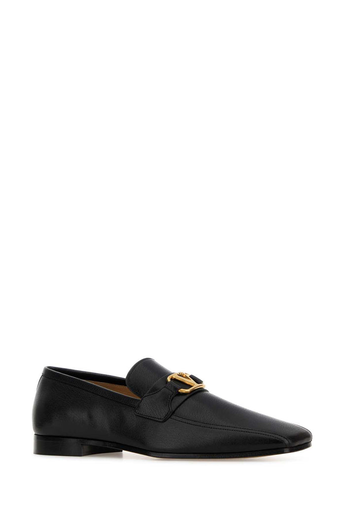 Black Leather Vlogo Signature Loafers Nero Mocassini