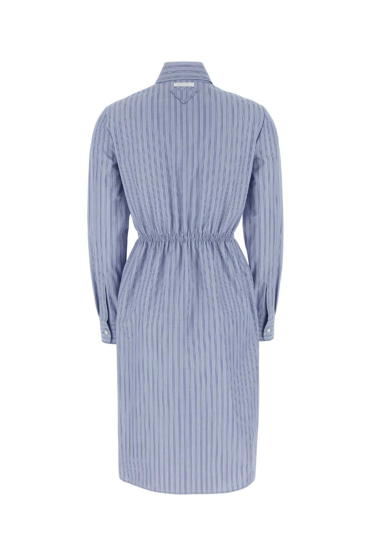 Embroidered Chambray Shirt Dress Bleu Co-trochus Niloticus Abiti