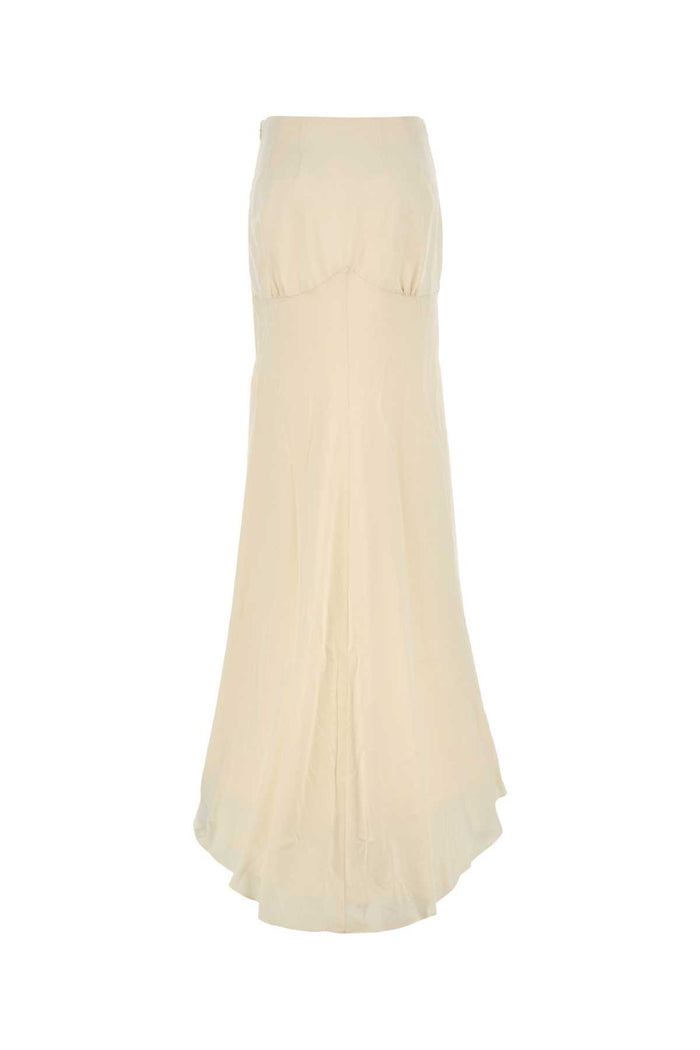 Cream Satin Rima Skirt Gonne