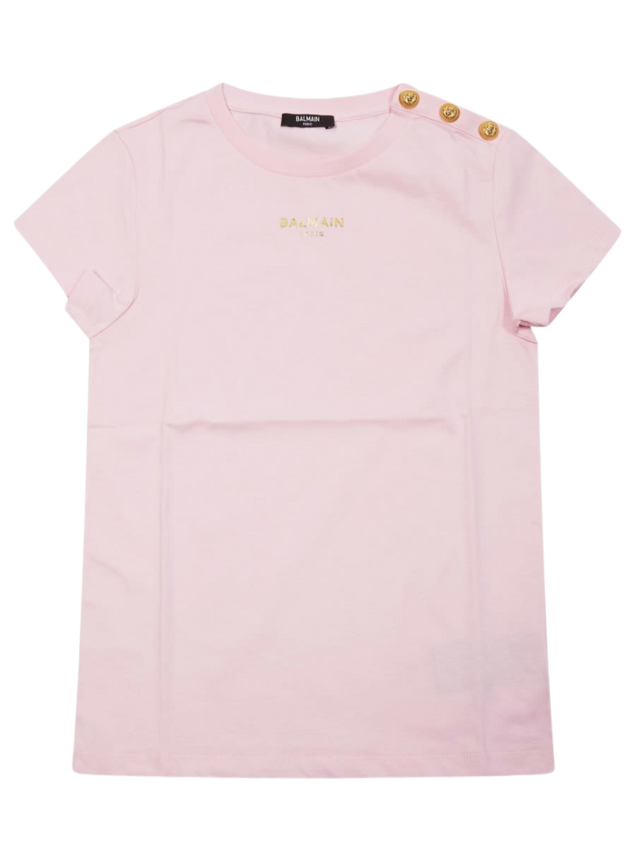 T-Shirt With Logo Pink Cotton T-shirts