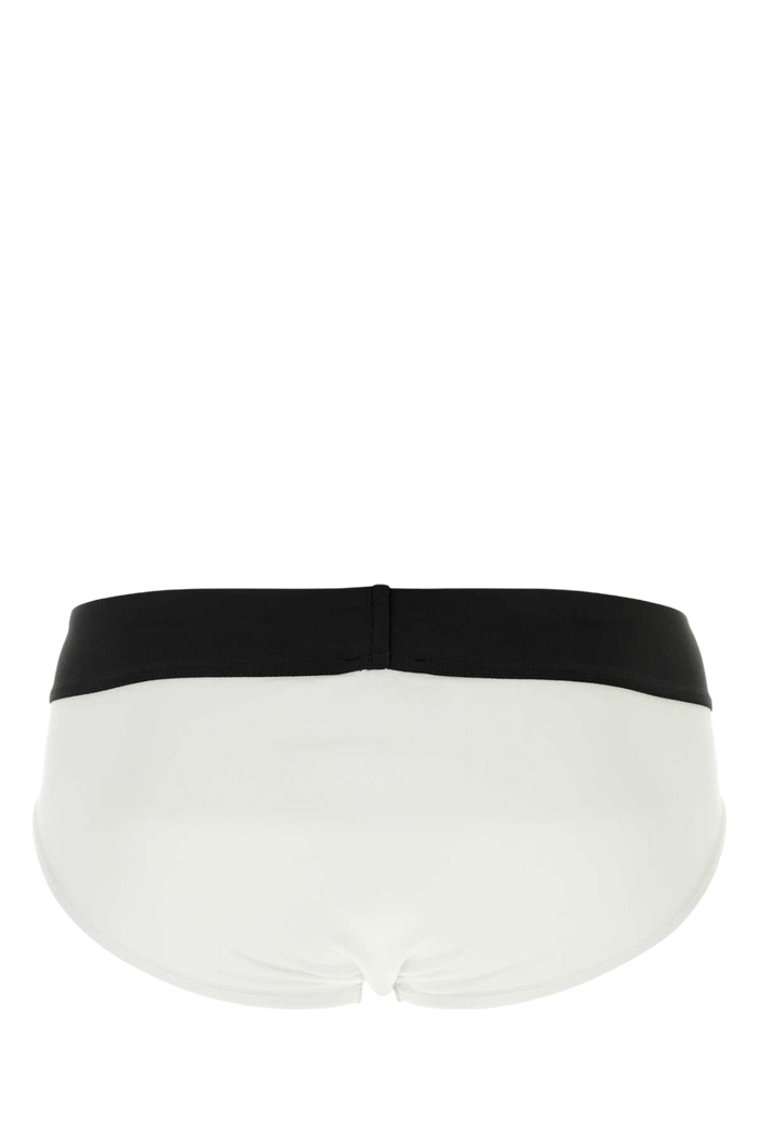 White Stretch Cotton Brief Set Whiteblack Intimo