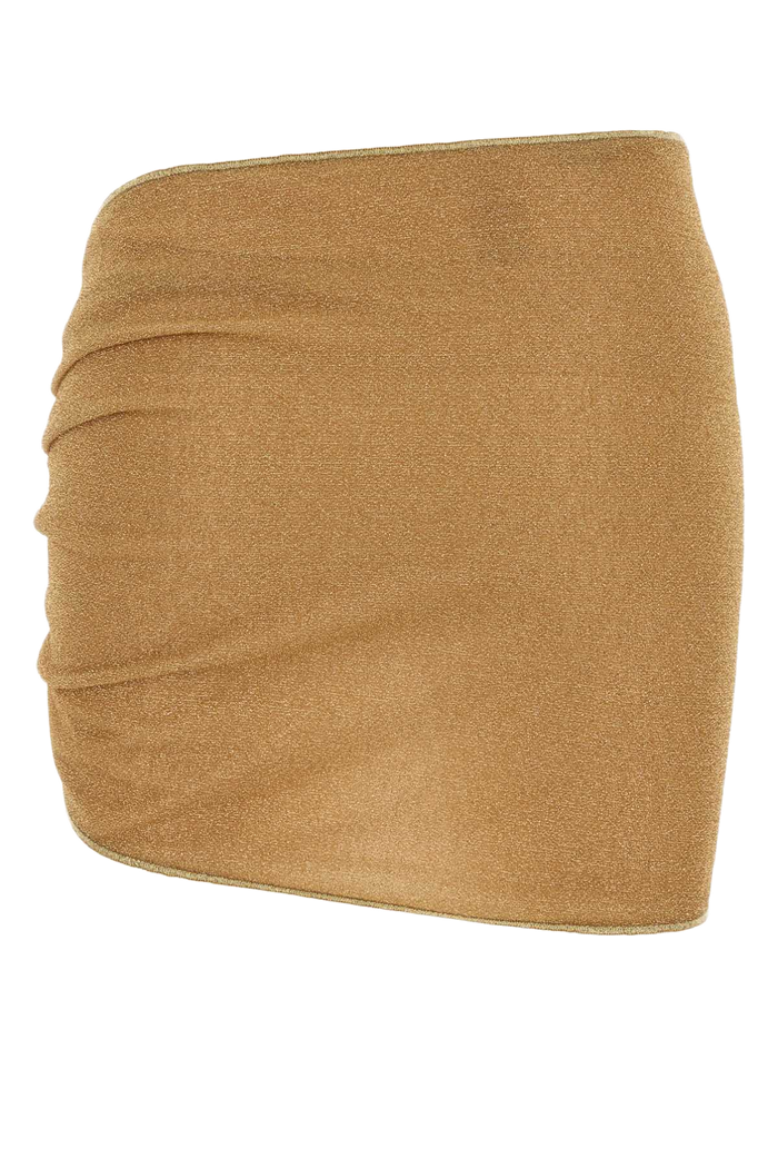 Gold Nylon Blend Lumiere Sarong Costumi Da Bagno