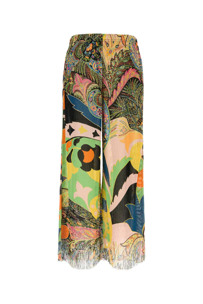 Embroidered Viscose Wide-Leg Pant Tampafdoblu Pantaloni