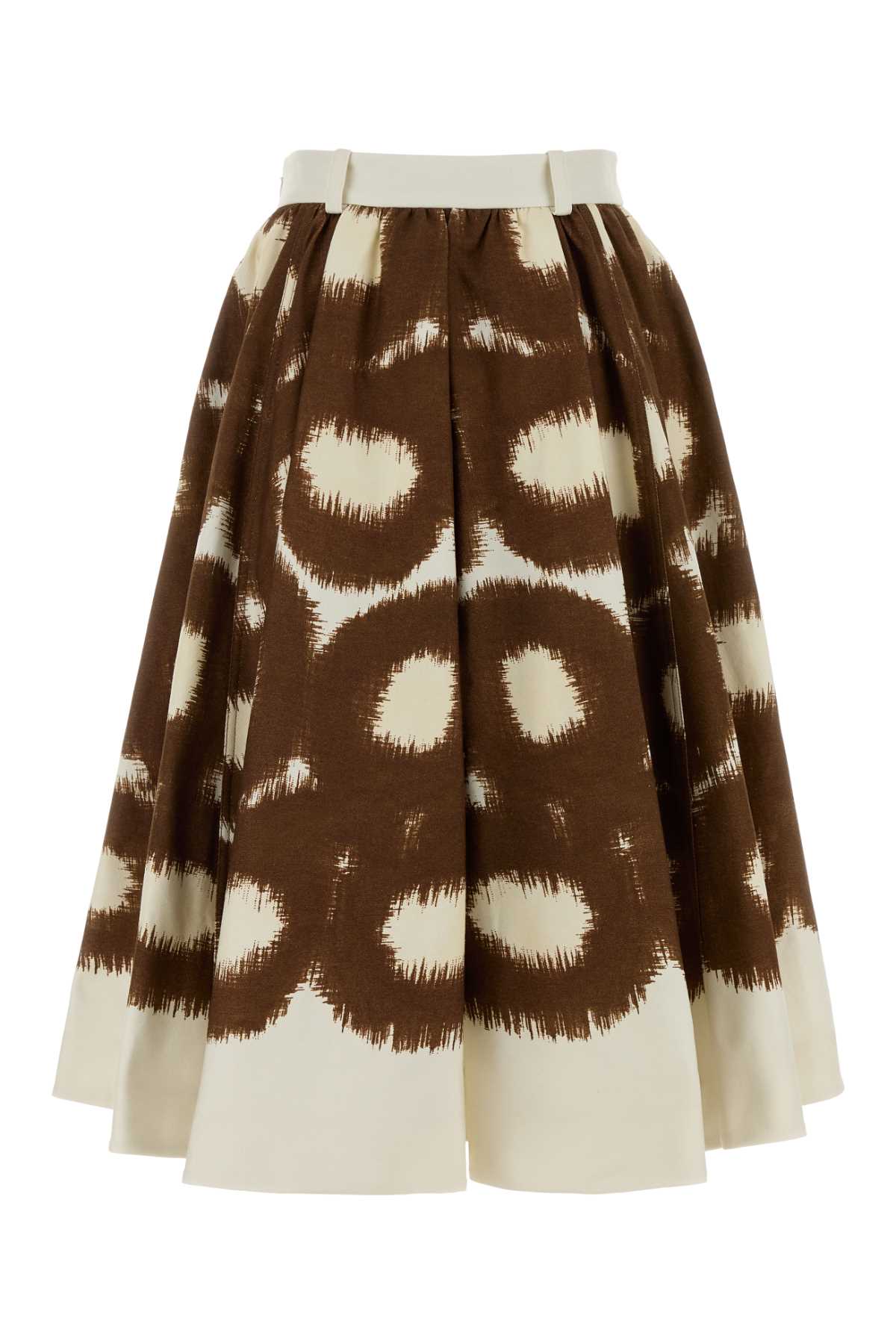 Printed Cotton Skirt Tabacco Exterior: Gonne
