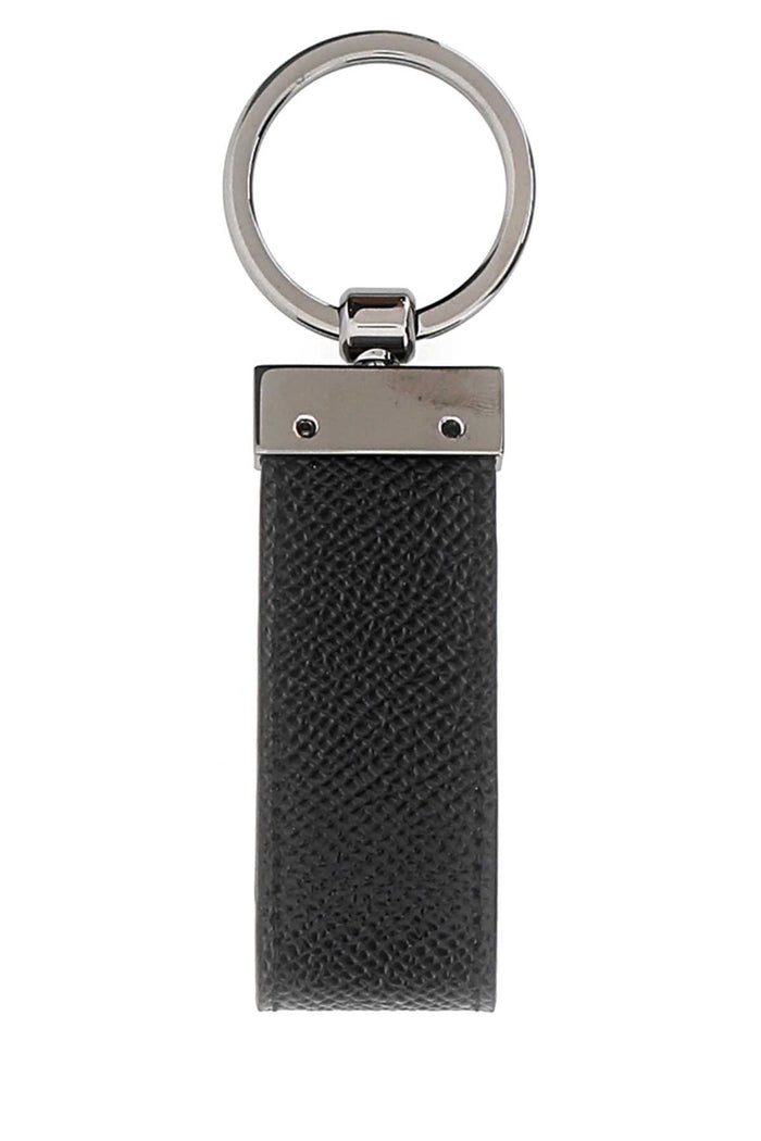 Black Leather Key Ring Nero Vitello Portachiavi