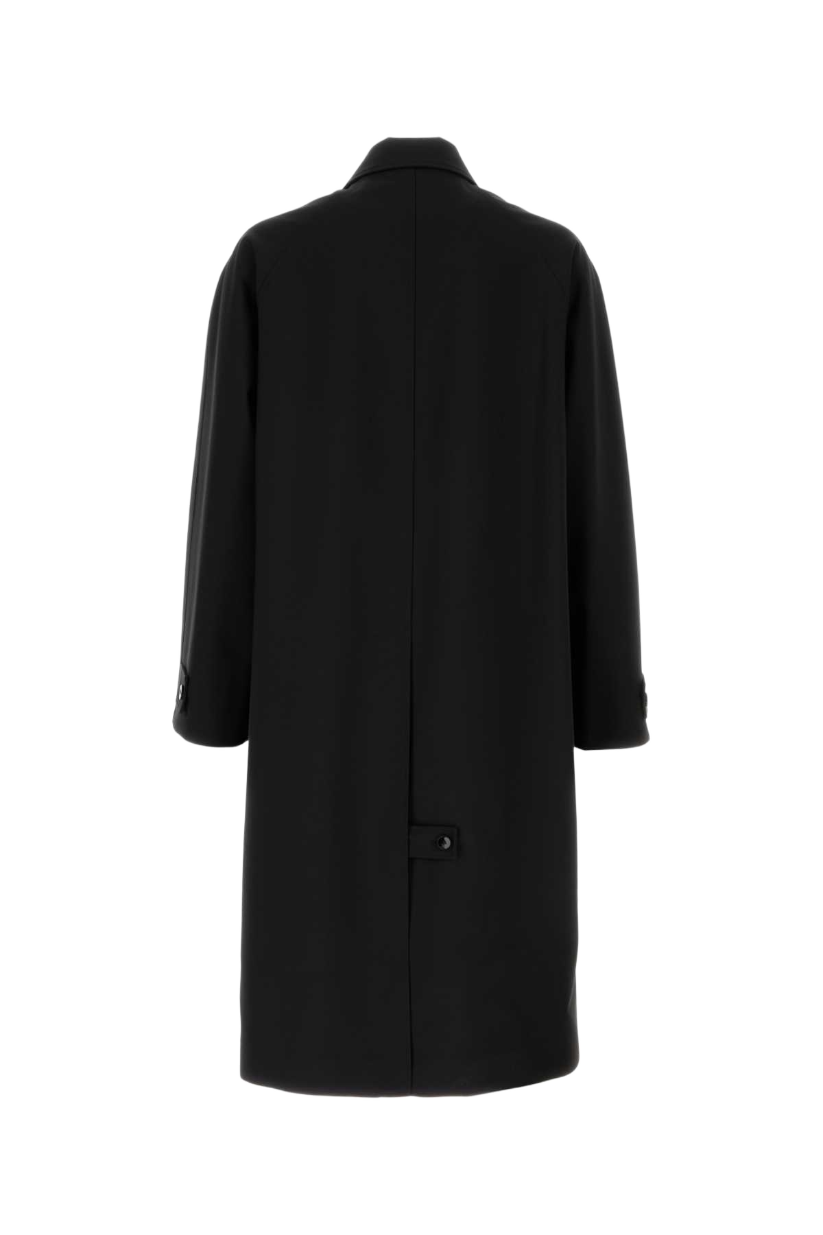 Black Wool Overcoat Exterior: Lining: Cupro Cappotti