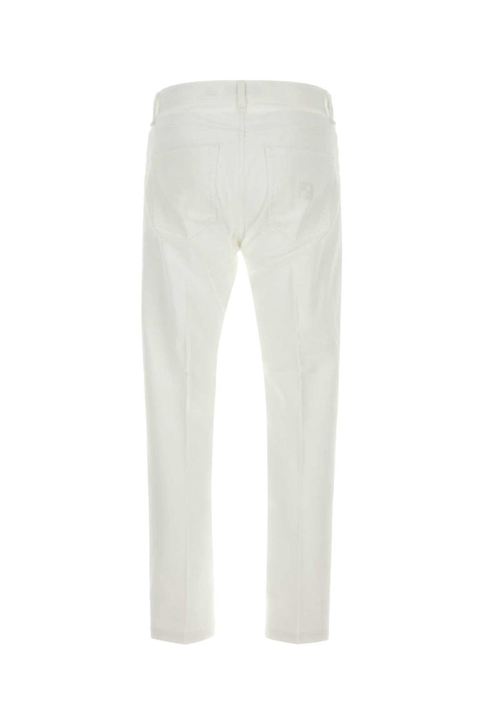 Jeans In Denim Bianco Exterior: Cotton Pantaloni