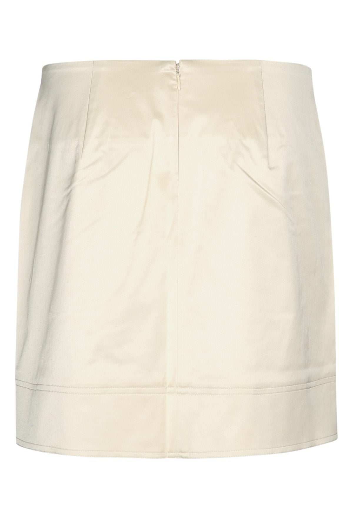 Crepe Mini Skirt Ecru Gonne