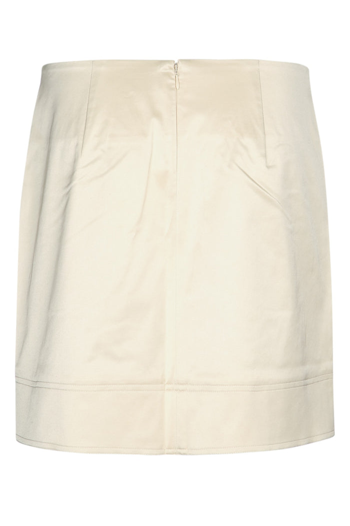 Crepe Mini Skirt Ecru Gonne