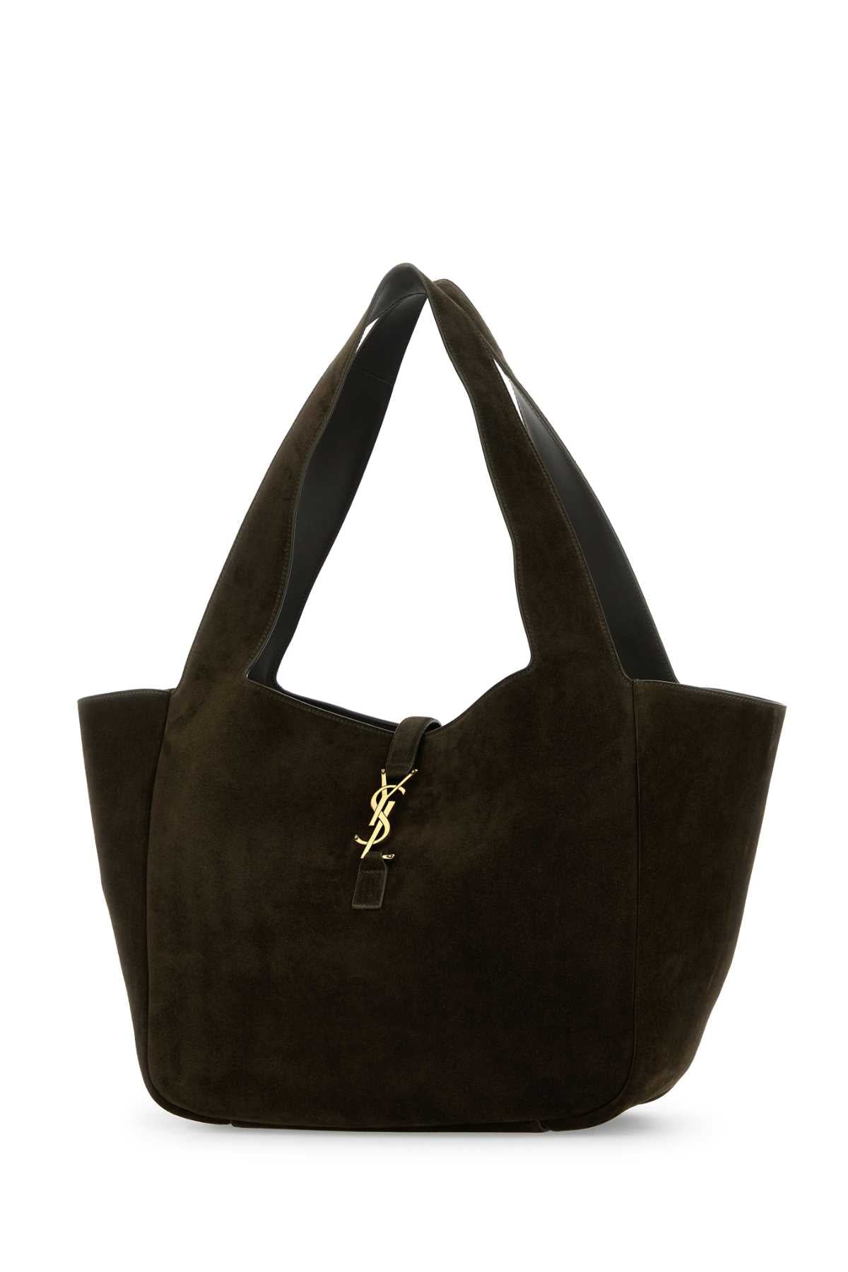 Khaki Suede Leather Le 5 Ã 7 Bea Shopping Bag Light Musk Borse A Mano
