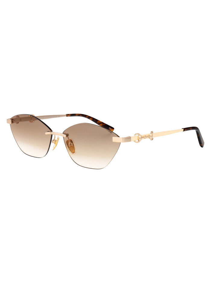Gg2050s Gold-ivory-brown Metal Sunglasses