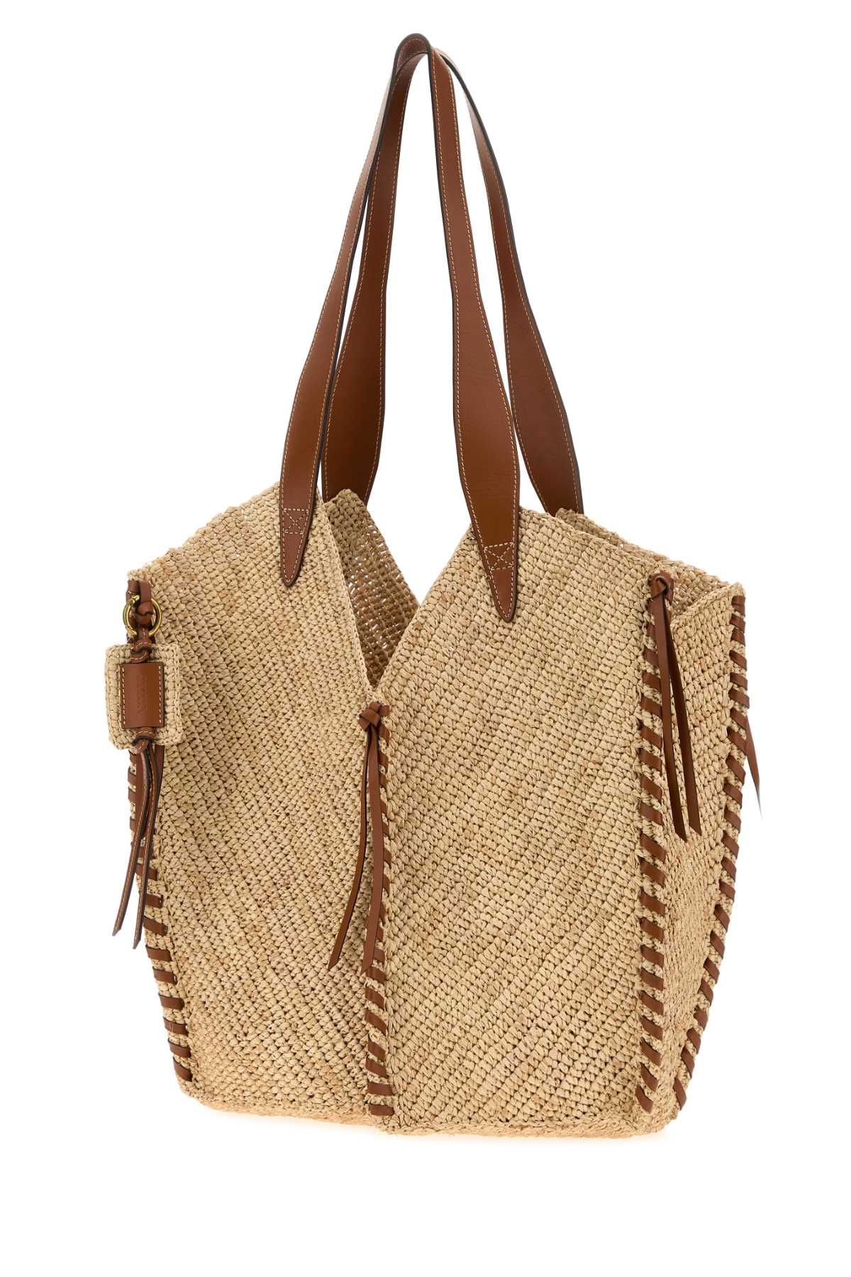 Rafia Tampa Shopping Bag Natural/cognac Borse A Mano