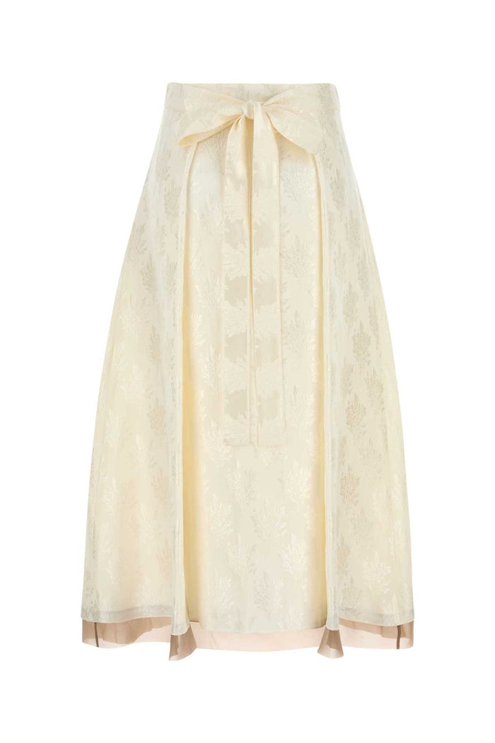 White Silk Blend Skirt Exterior: Viscose Gonne