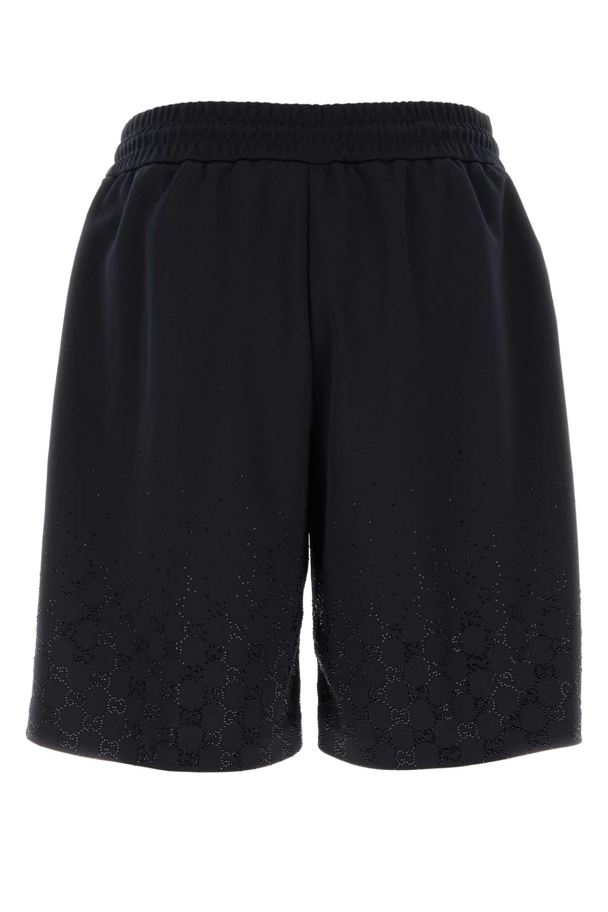 Midnight Blue Polyester Bermuda Shorts Inkmix