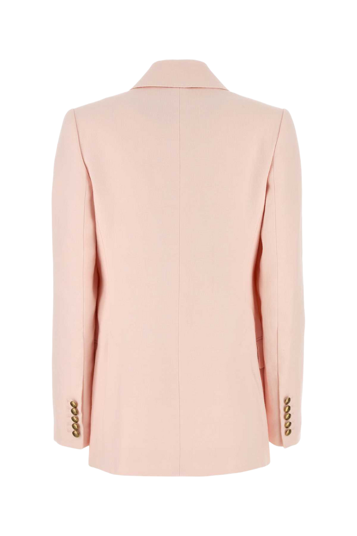 Pastel Pink Linen Crush Blazer Giacche E Gilet