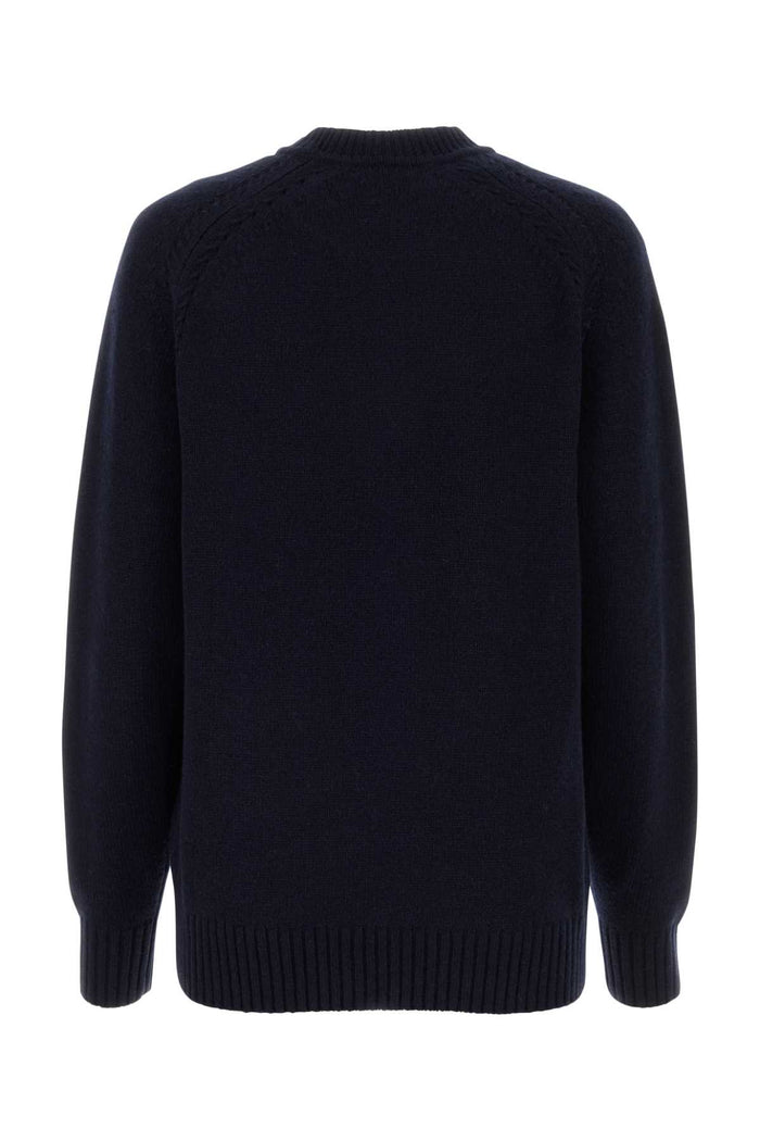 Midnight Blue Cashmere Blend Oversize Sweater Iconicnavy Exterior: Wool Maglieria