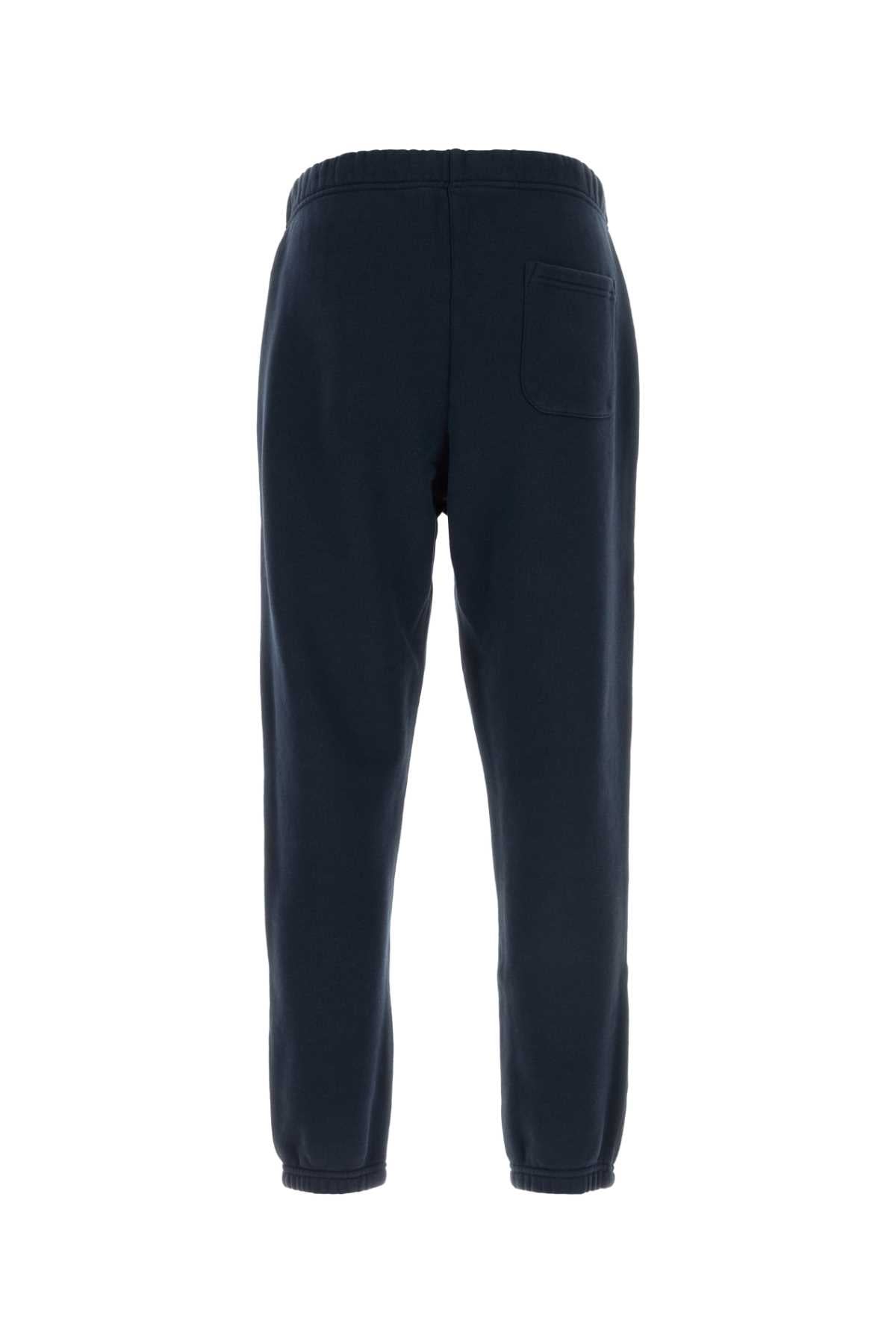 Dark Blue Cotton Joggers Jerseyblue Exterior: Pantaloni