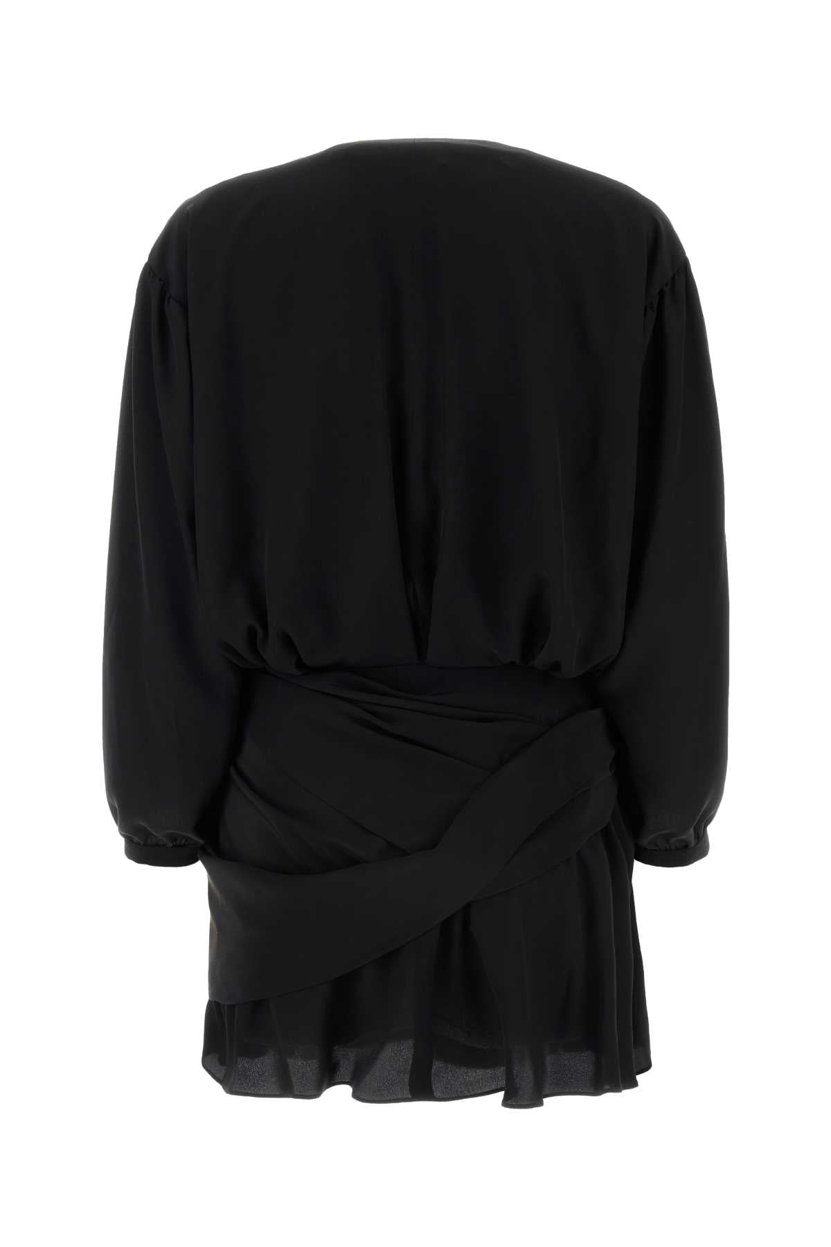Black Crepe Mini Dress Exterior: Silk Abiti