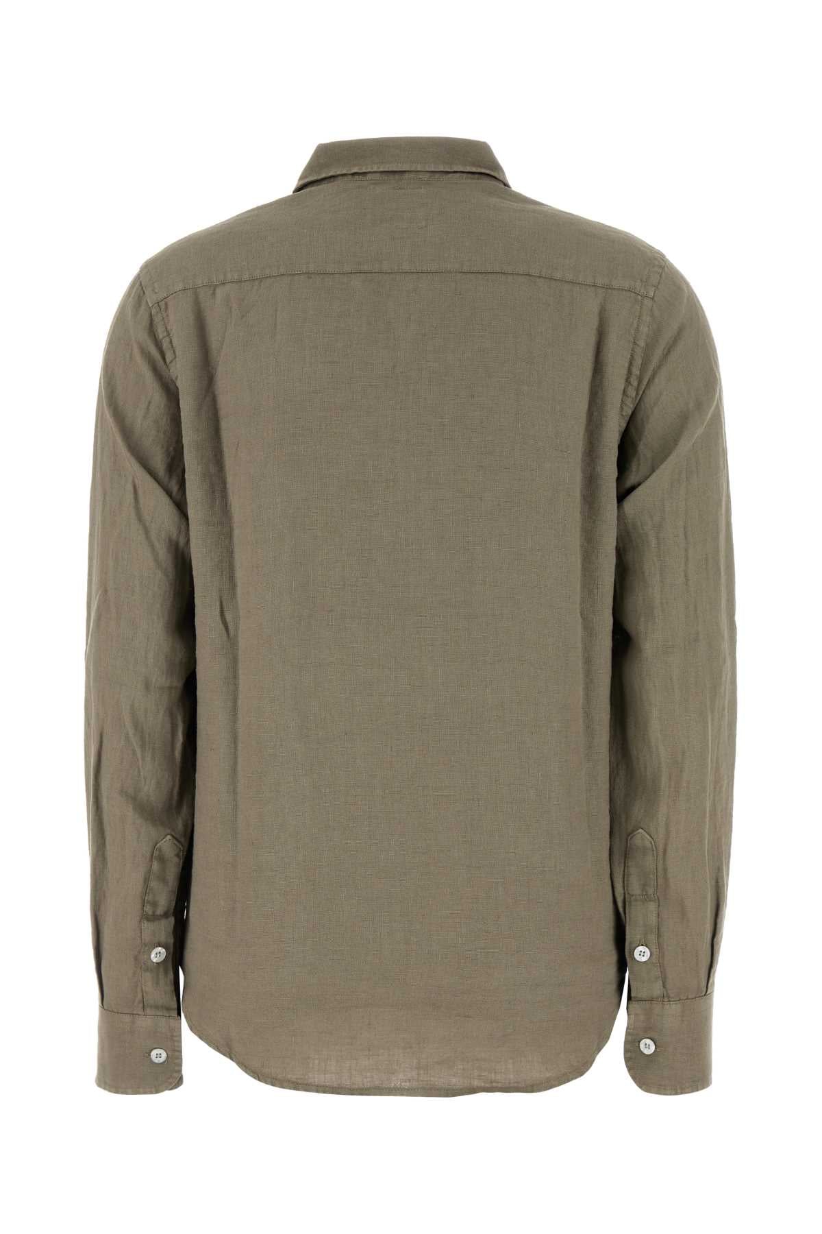 Sage Linen Shirt Hedgegreen Exterior: Camicie