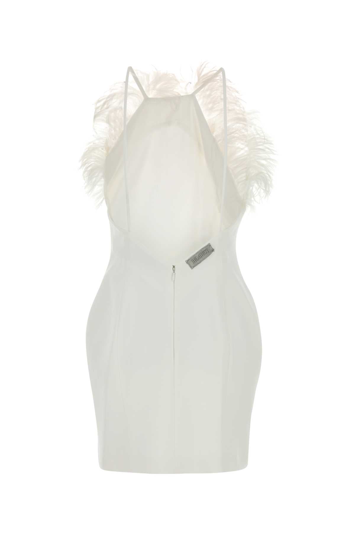 White Stretch Cady Mini Dress Abiti