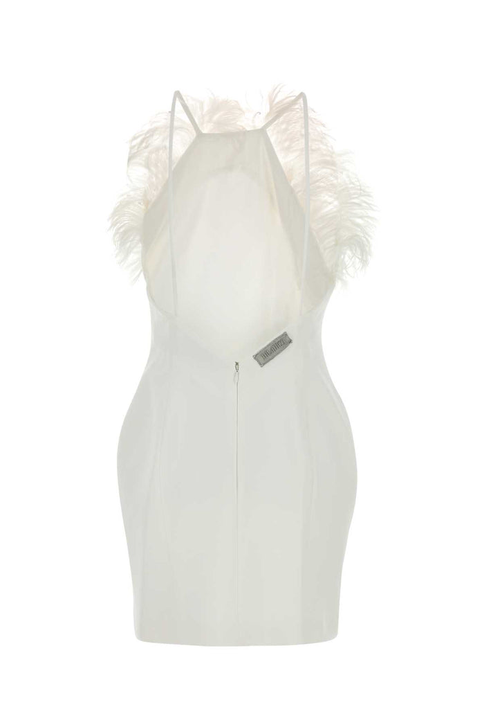 White Stretch Cady Mini Dress Abiti