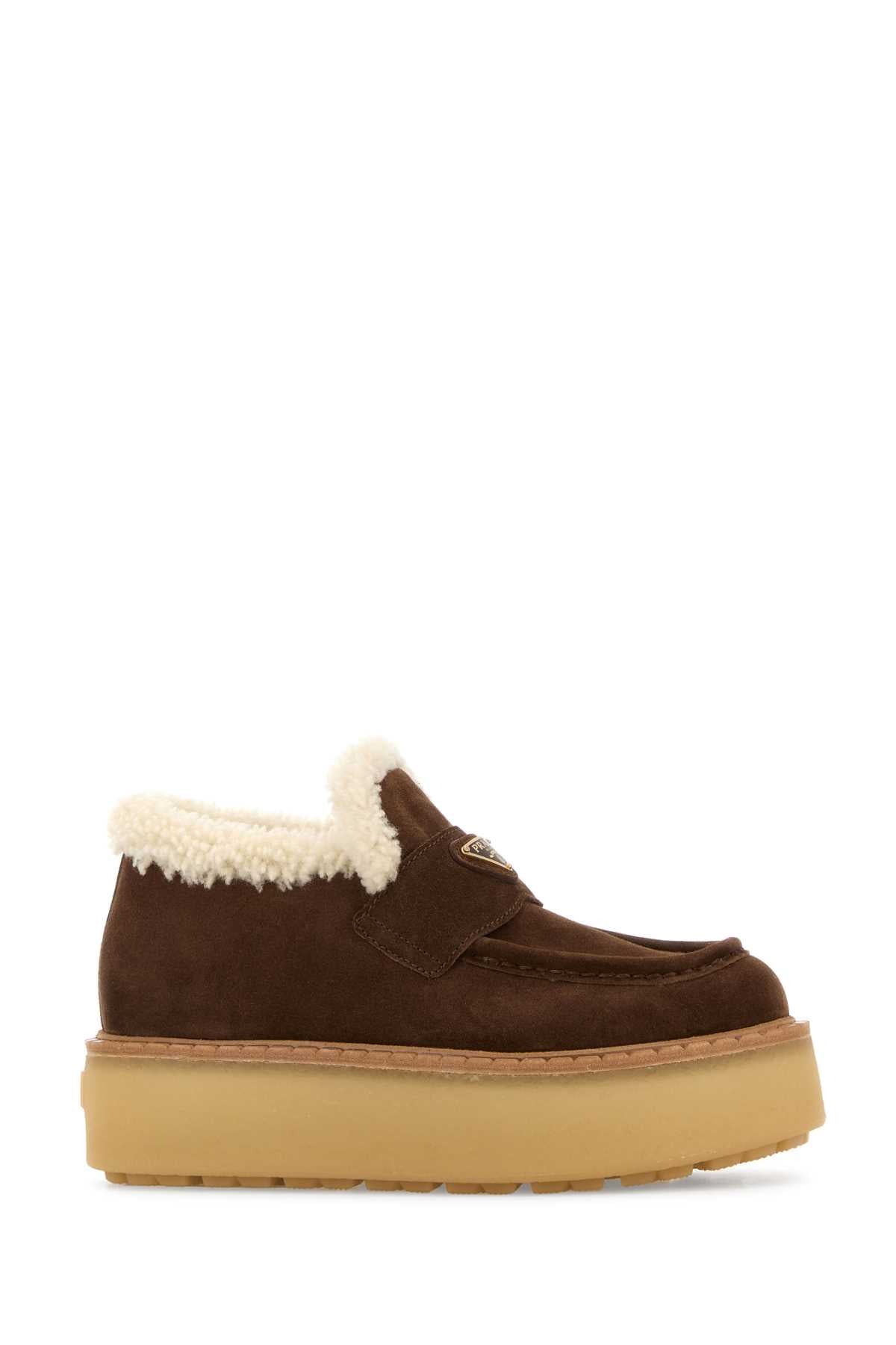 Brown Suede Loafers Cacao Vitello-ovisariesaries Mocassini