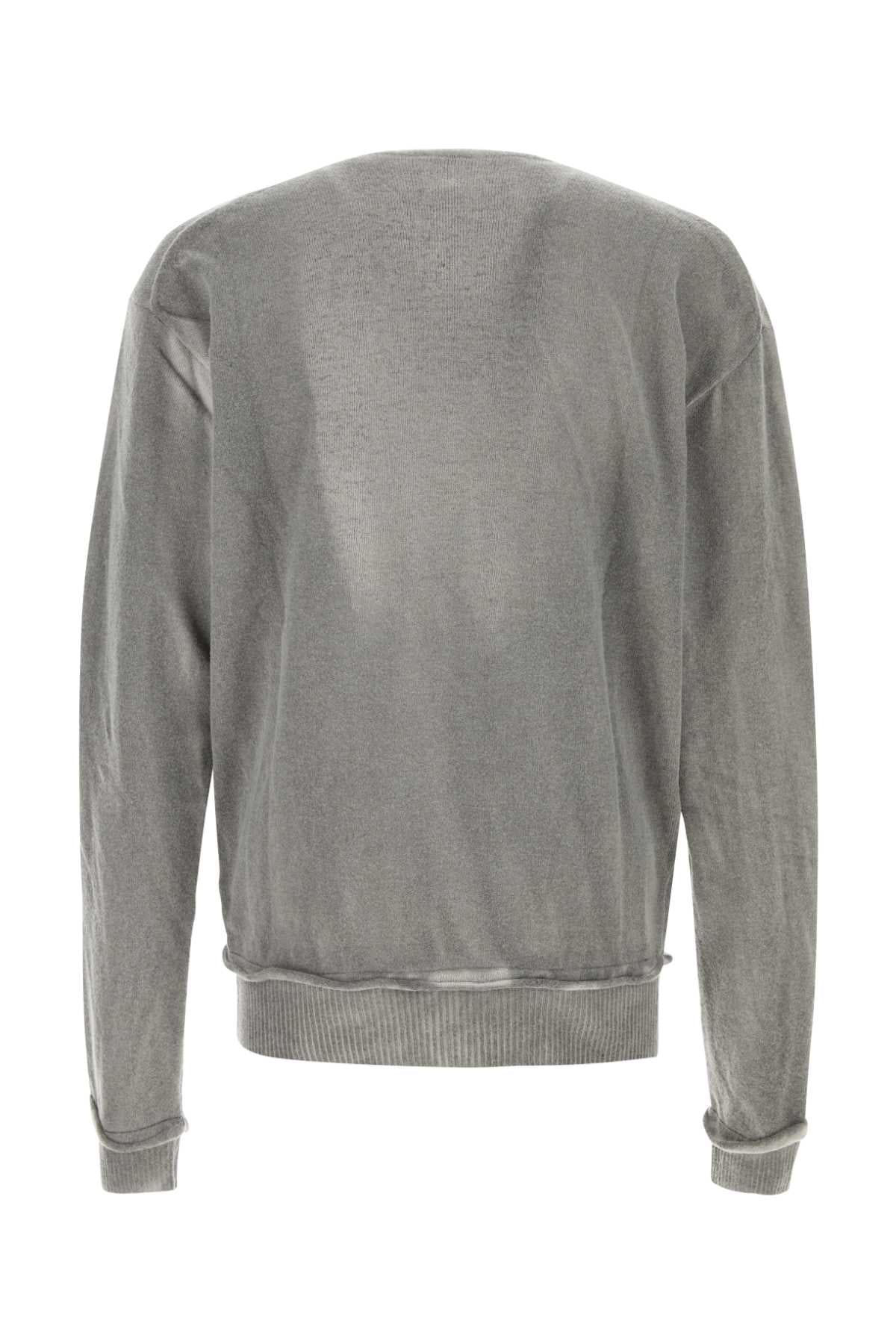 Grey Wool Cardigan Spray Dye Cherub Exterior: Merino Maglieria