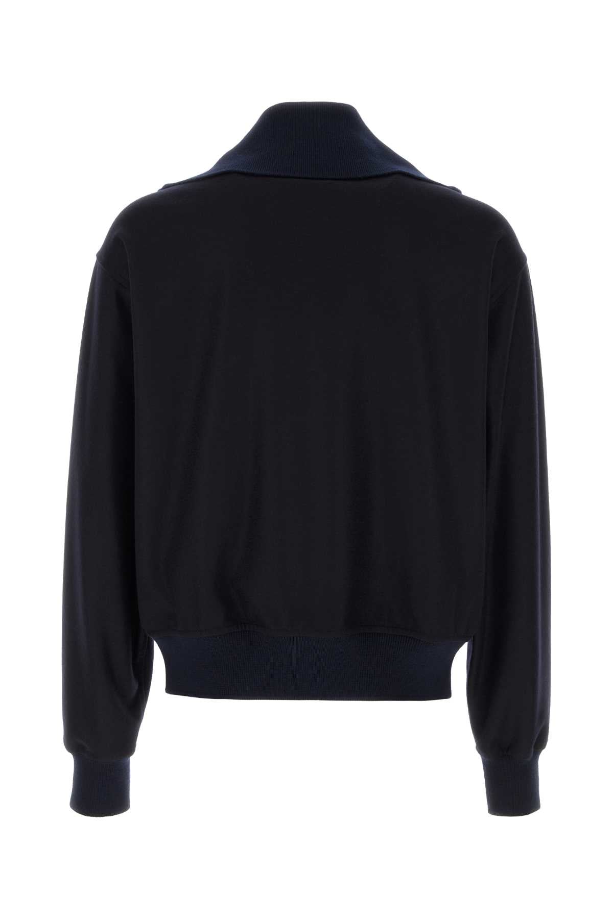 Midnight Blue Wool Cardigan Lana Maglie
