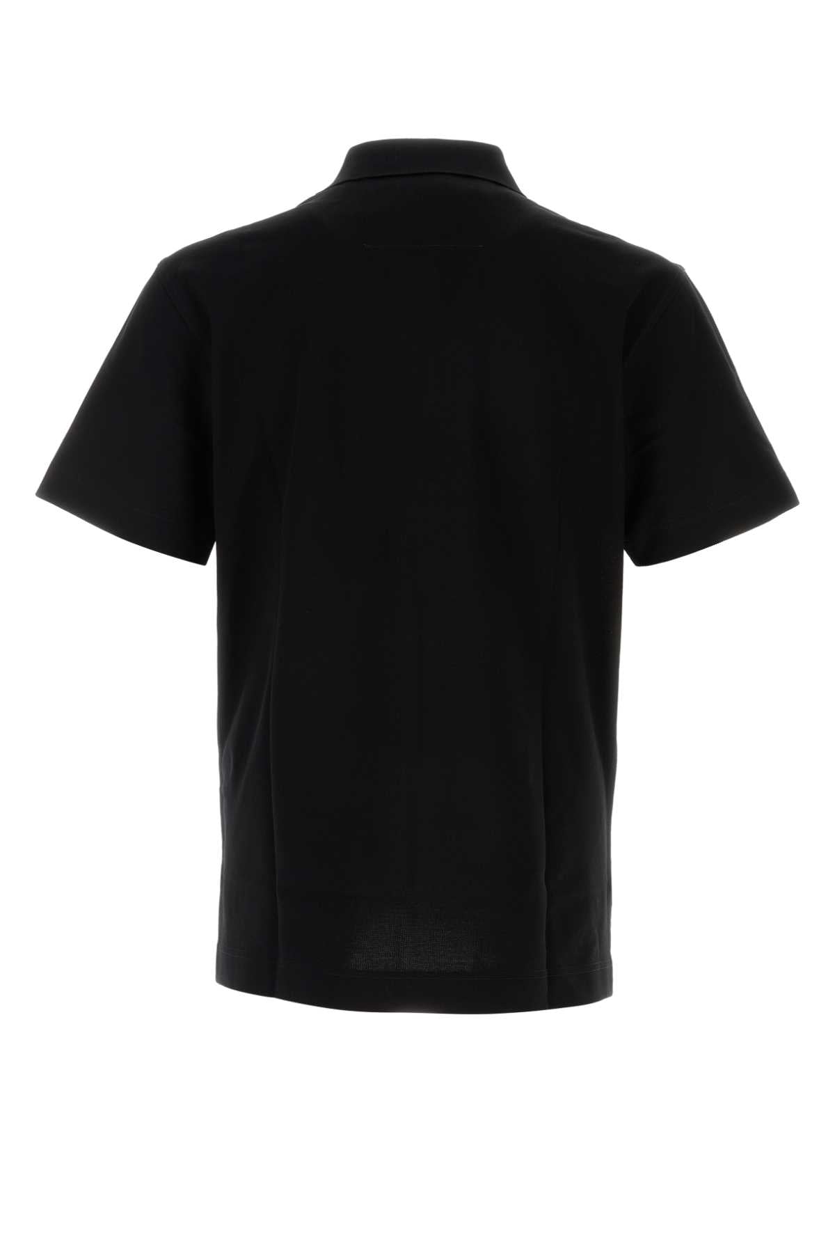 Black Piquet Polo Shirt Exterior: Cotton